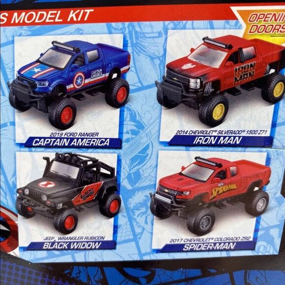 Marvel Diecast Metal Car Model Kit 4x4 Rebels Black Widow Spiderman IronMan - Picture 7 of 10